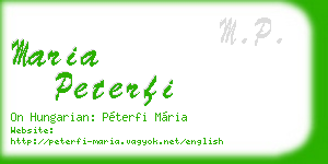 maria peterfi business card