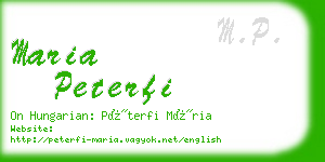 maria peterfi business card